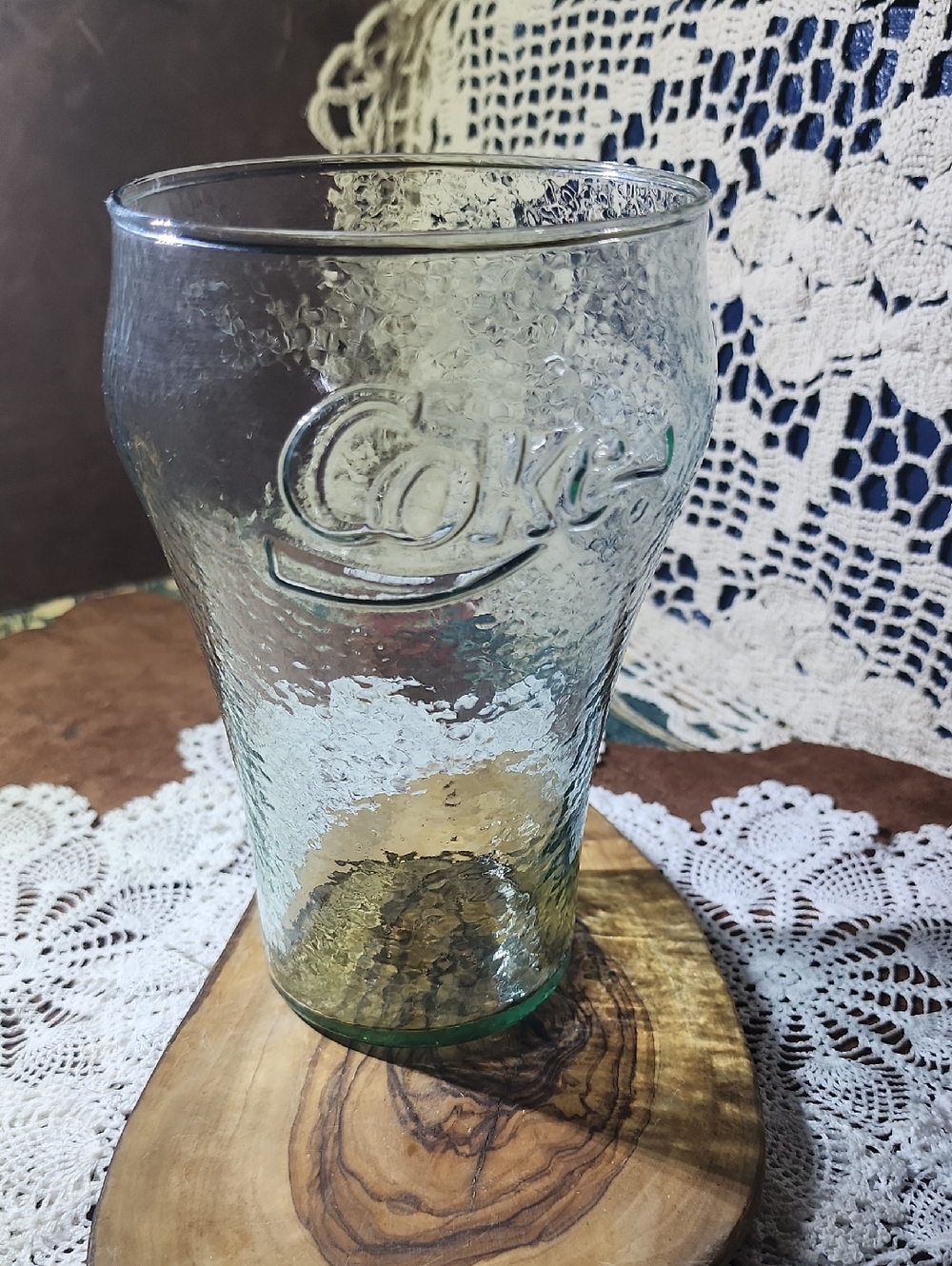 32 oz Coca Cola Pebbled Textured Glass Tumbler